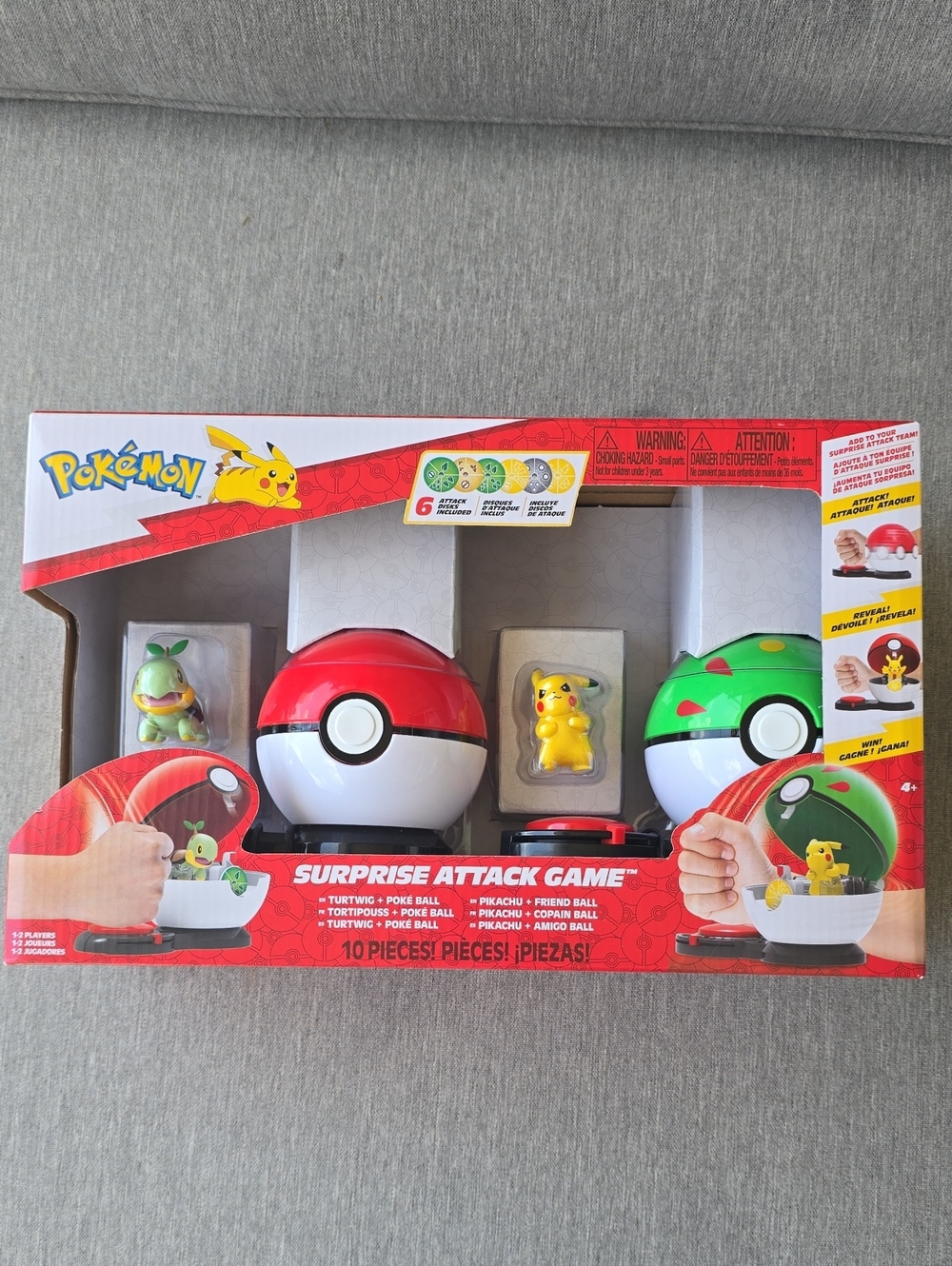 Surprise Attack Game - Red and Green Poké Balls with Pikachu & Turtwig